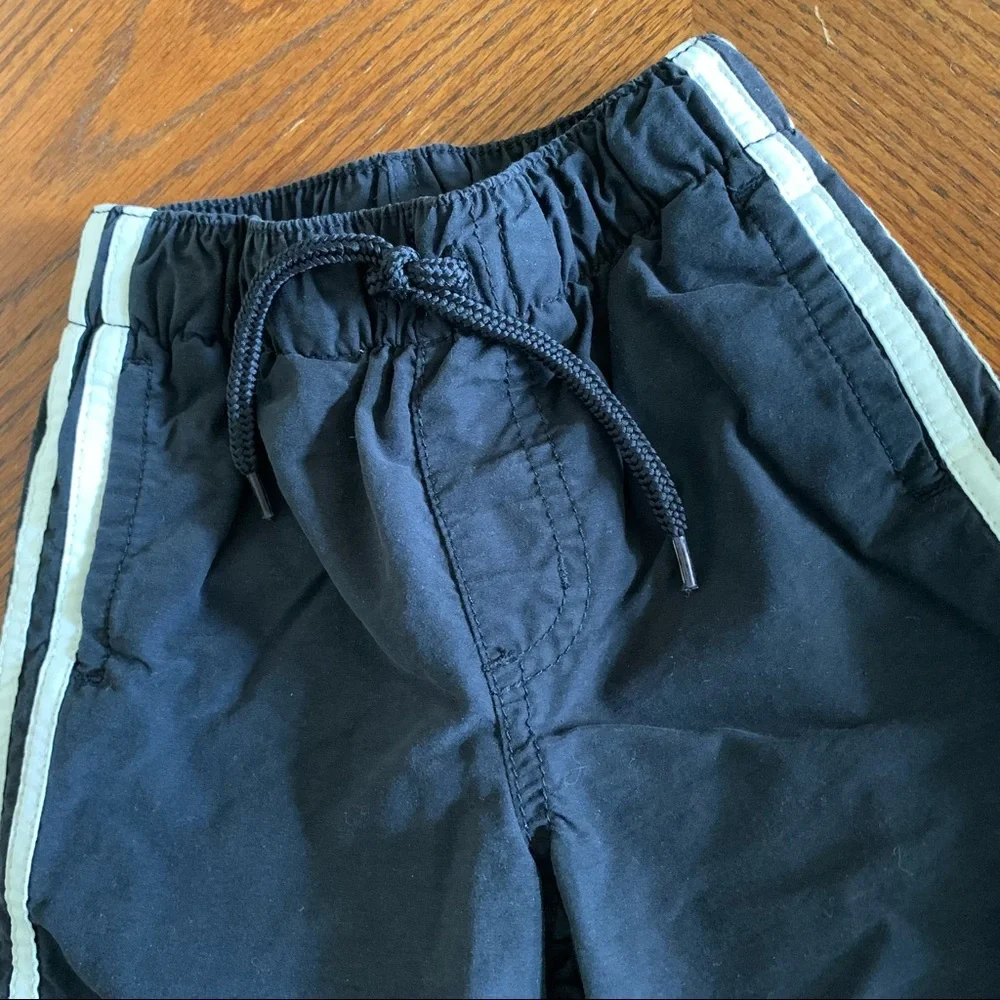 GYMBOREE Little Boys Athletic Pants Black Lined Track Comfy Infant Size 12-18m